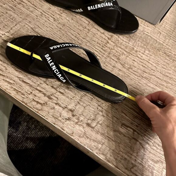 Balenciaga Croc Embossed Logo Sandals. - Picture 7 of 9
